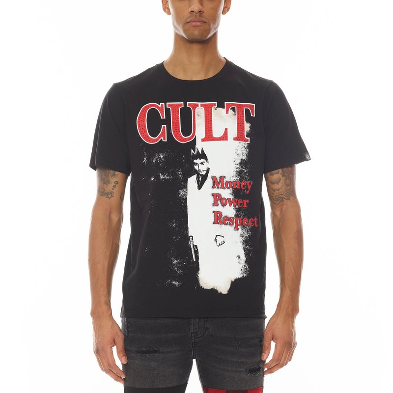 Shop Cult Of Individuality Short Sleeve Crew Neck Tee "money Power Respect" In Black