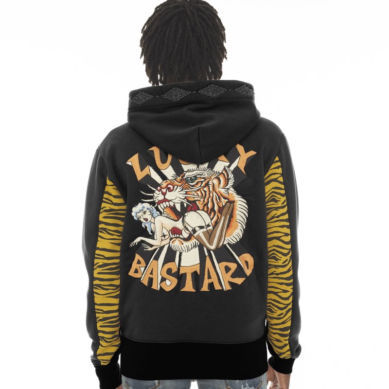 Cult Of Individuality Tiger Lucky Bastard Full Zip Hoody In Black