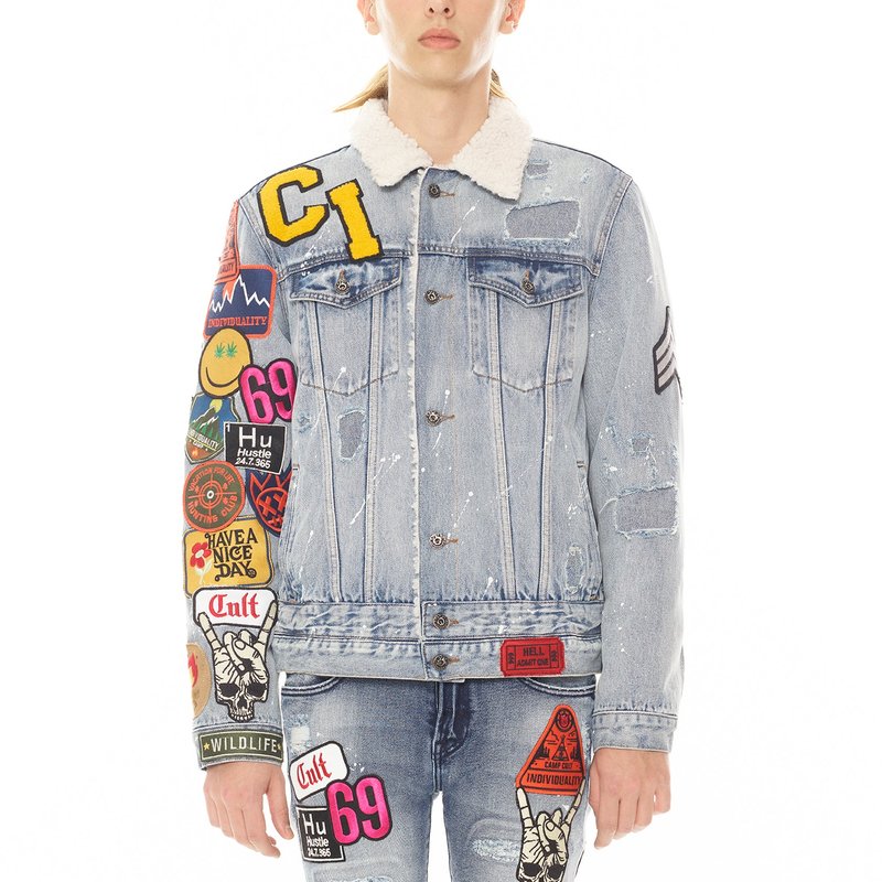 Cult Of Individuality Type Iii Double Waistband Denim Jacket In Blue