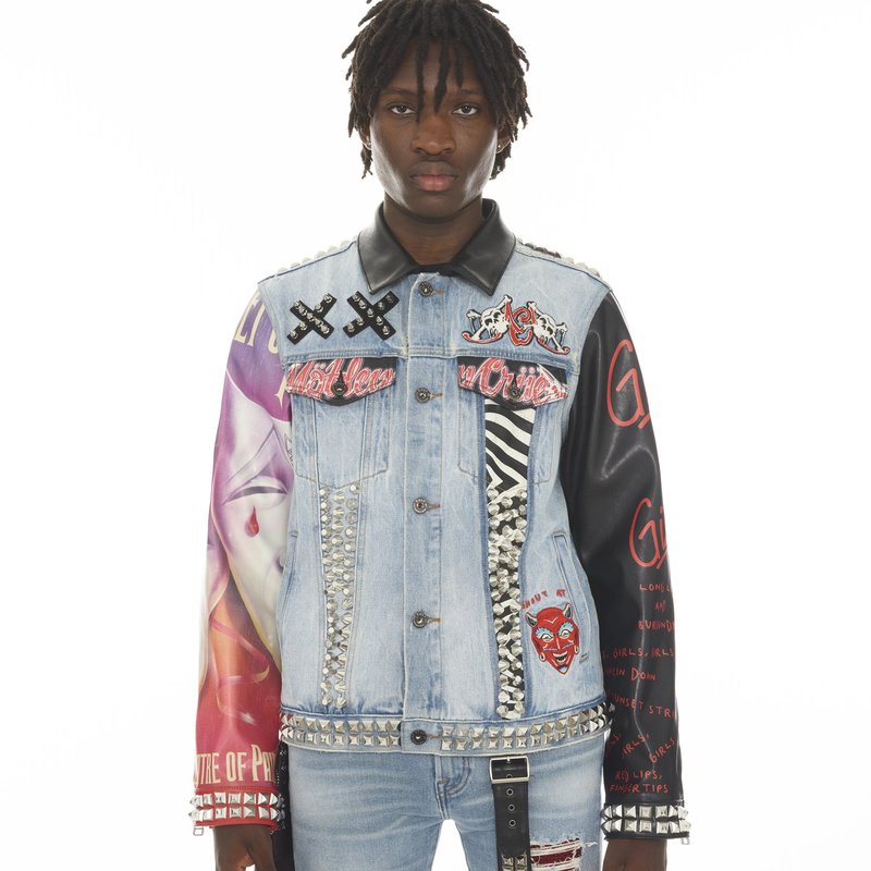 Cult Of Individuality Type Iv Denim Jacket Double Cuff Motley Crue