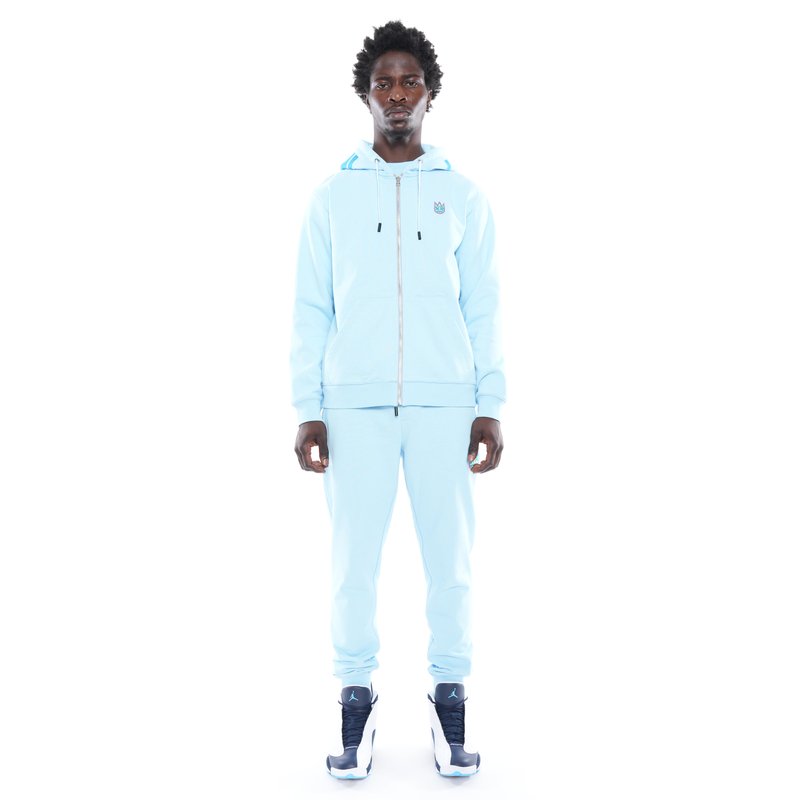 Shop Cult Of Individuality Zip Hooded Sweatshirt In Atomizer In Blue