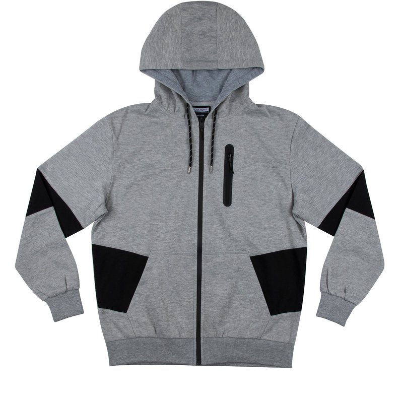 Cultura Full Zip Hooded Track Jacket In Gray