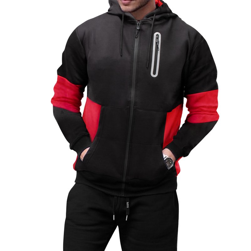 Cultura Full Zip Hooded Track Jacket In Red