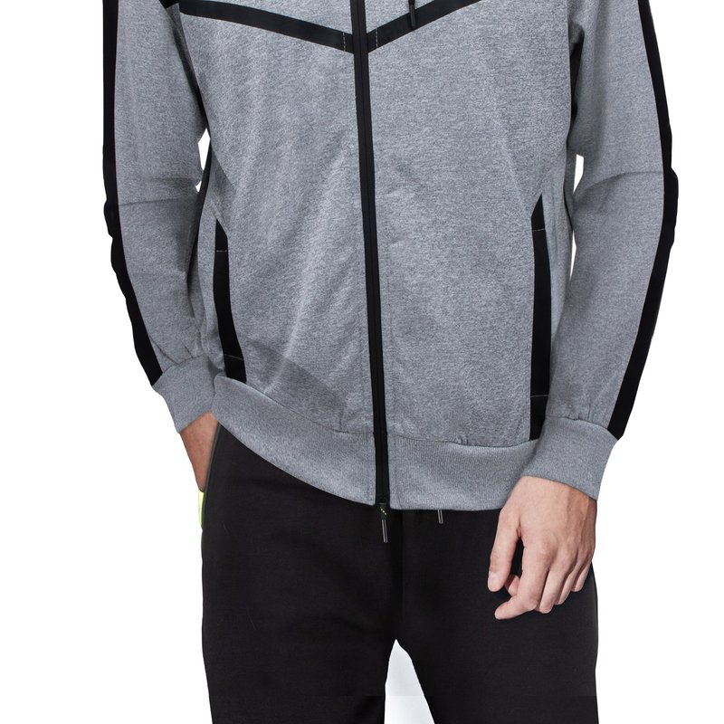 Cultura Full Zip Hooded Track Jacket In Grey