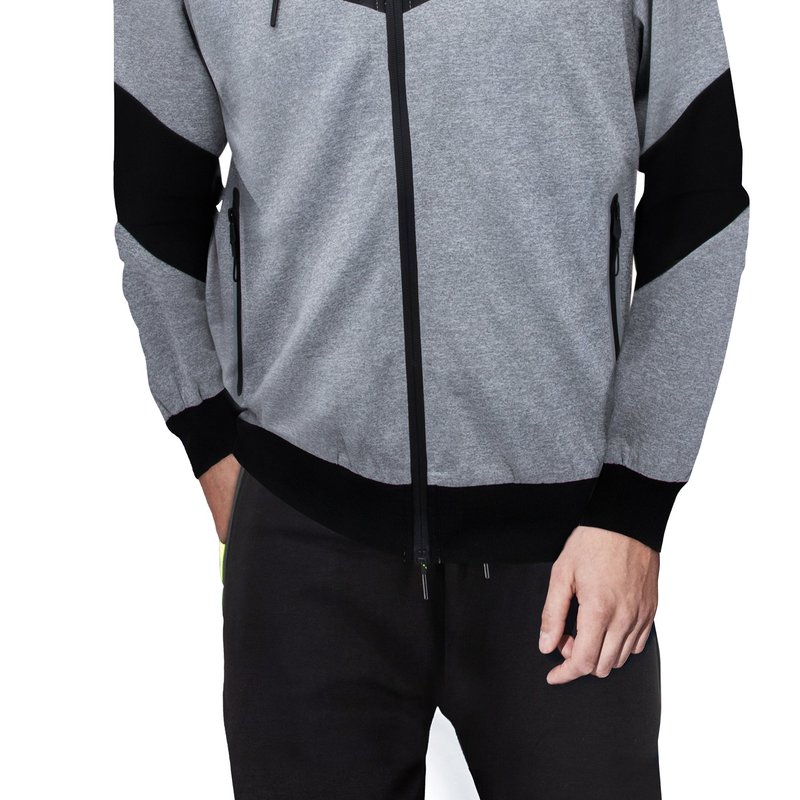 Cultura Full Zip Hooded Track Jacket In Grey