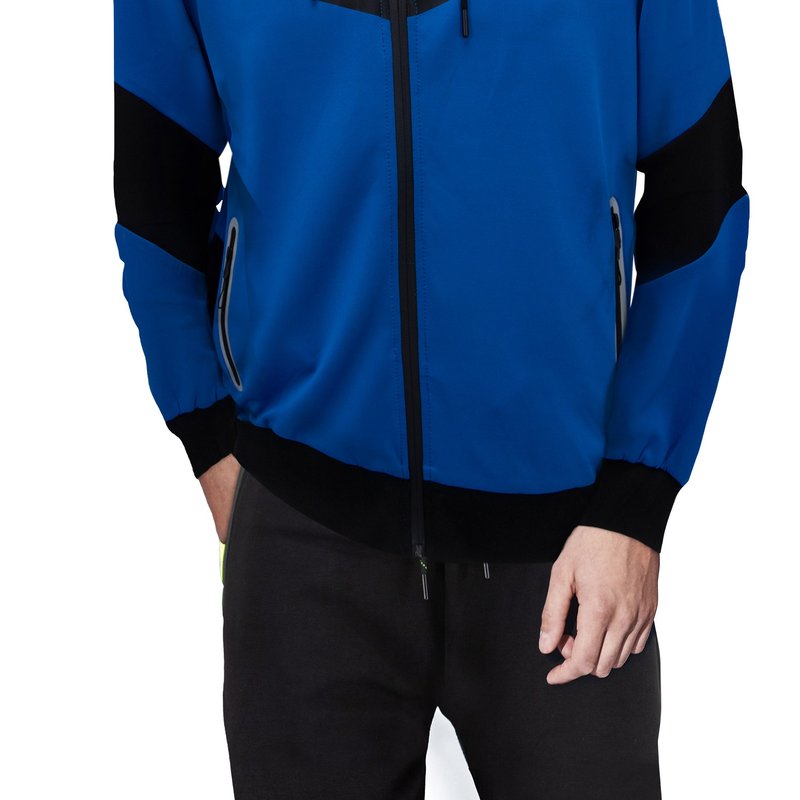 Cultura Full Zip Hooded Track Jacket In Blue