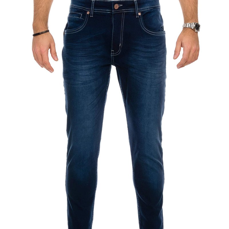 Cultura Men's Super Stretch Washed Denim Jeans In Blue
