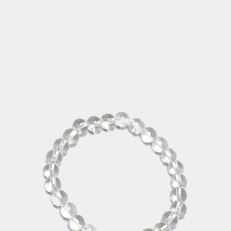 Shop Curated Basics All Clear Glass Stretch Beaded Bracelet In White