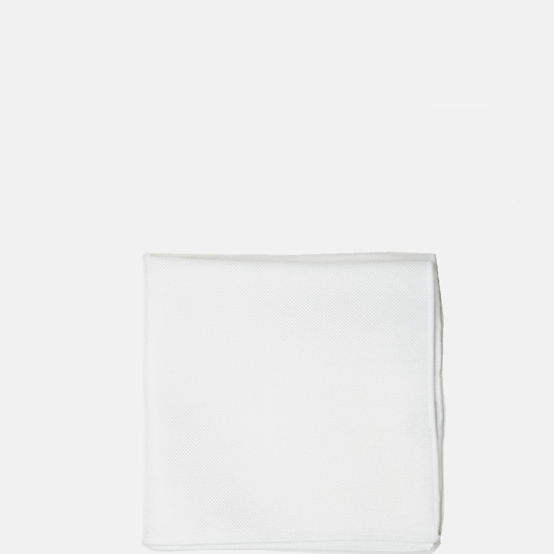 Curated Basics All White Linen Pocket Square
