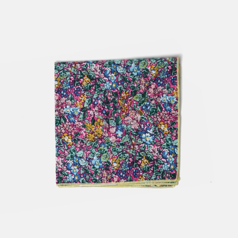 Curated Basics Allover Botanical Pocket Square In Pink
