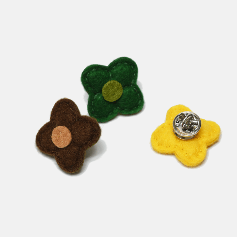 Shop Curated Basics Assorted Wool Felt Flower Lapel Pins In Yellow
