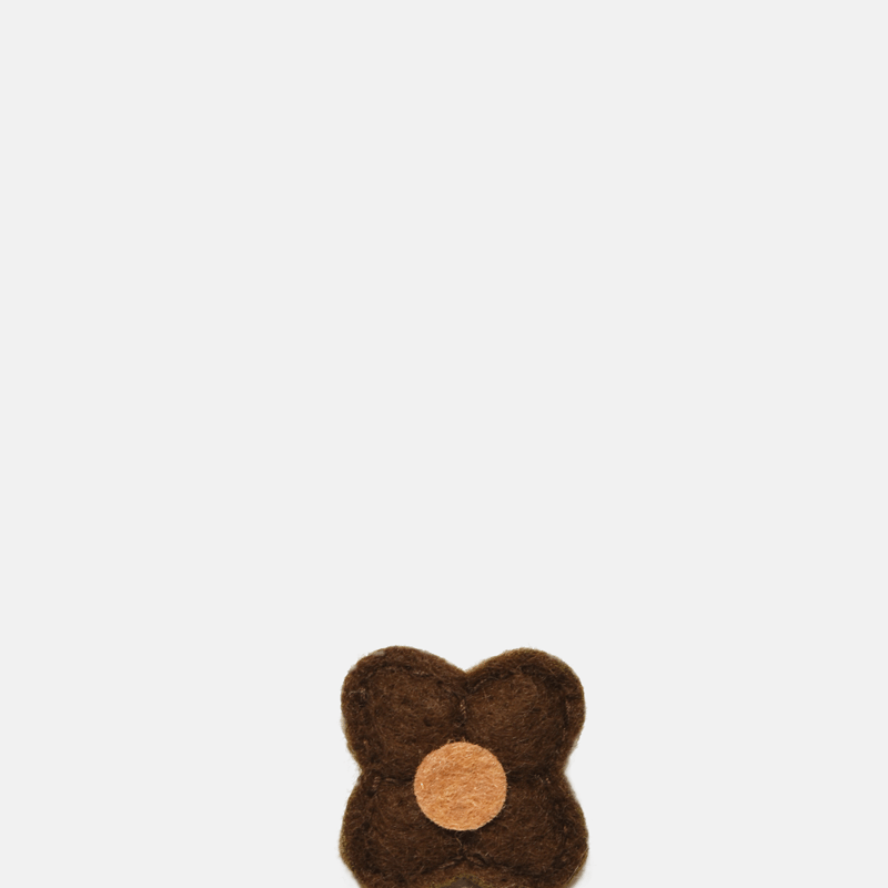 Shop Curated Basics Assorted Wool Felt Flower Lapel Pins In Brown