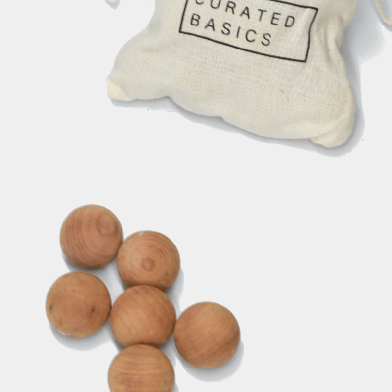 Curated Basics Bag Of Cedar Balls In White