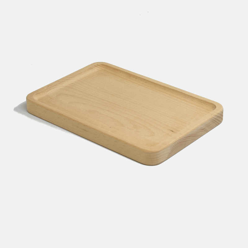 Curated Basics Beech Wood Tray In Brown