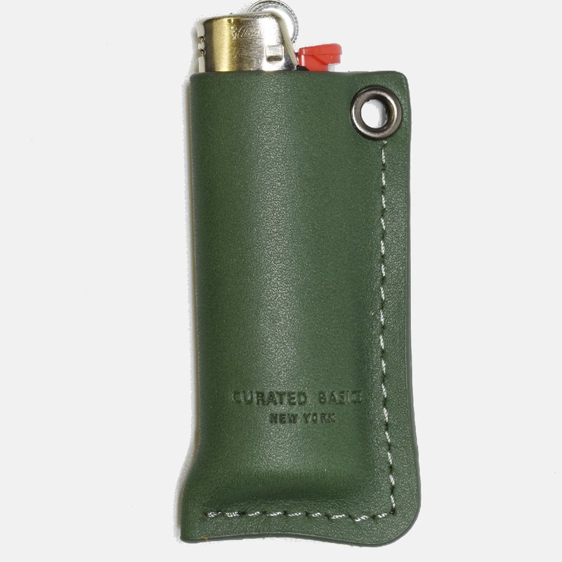 Curated Basics Bic Lighter Leather Case In Green