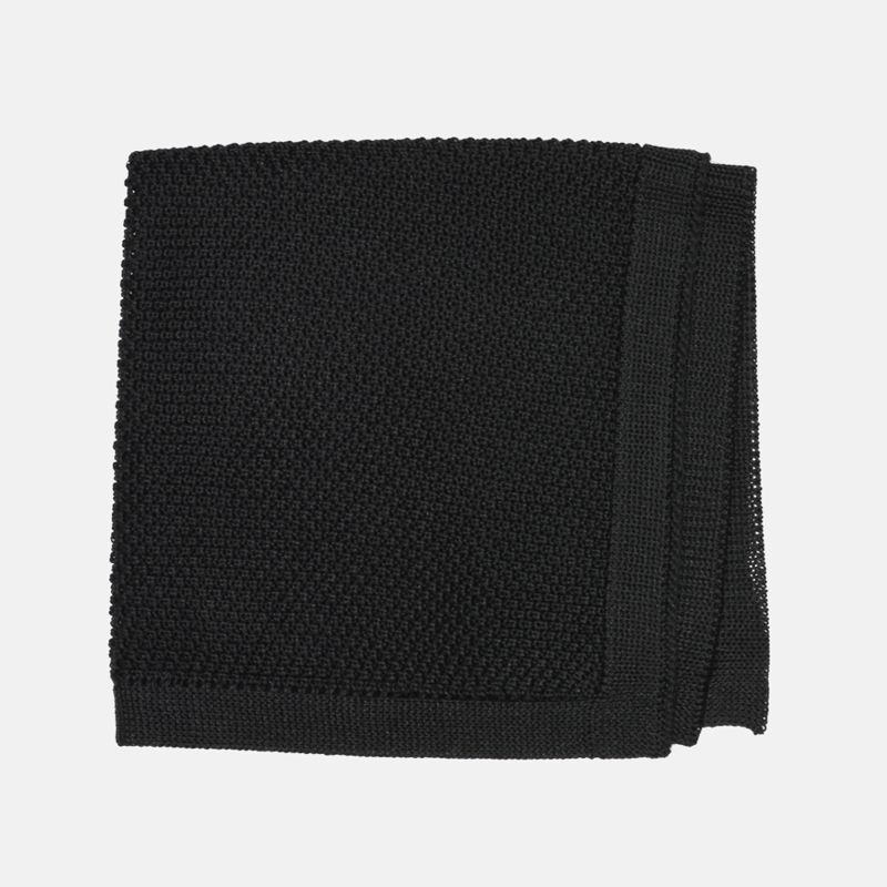 Curated Basics Black Knit Pocket Square