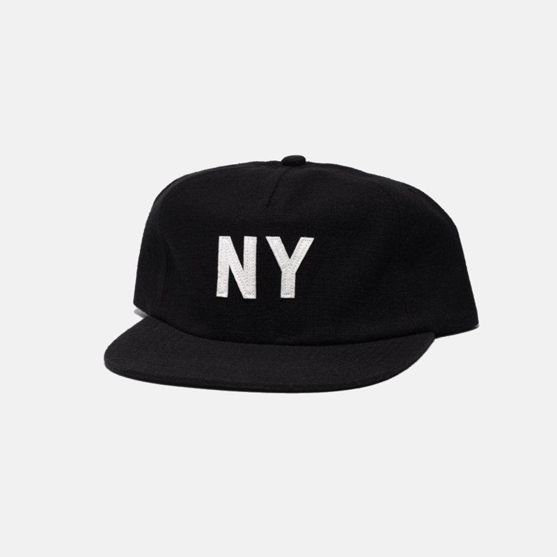 Curated Basics Black Linen New York Hat