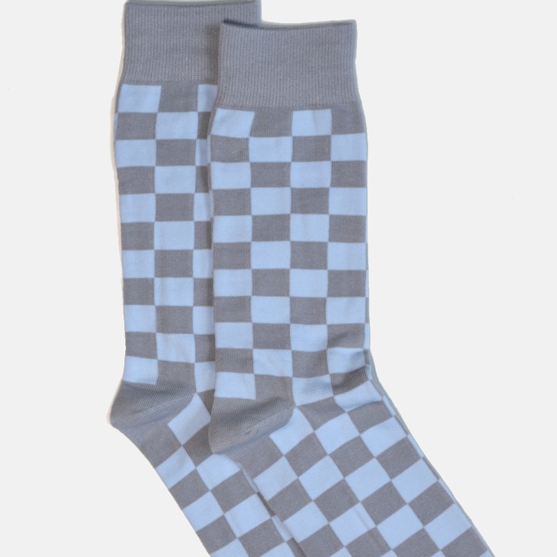Curated Basics Blue Checker Socks