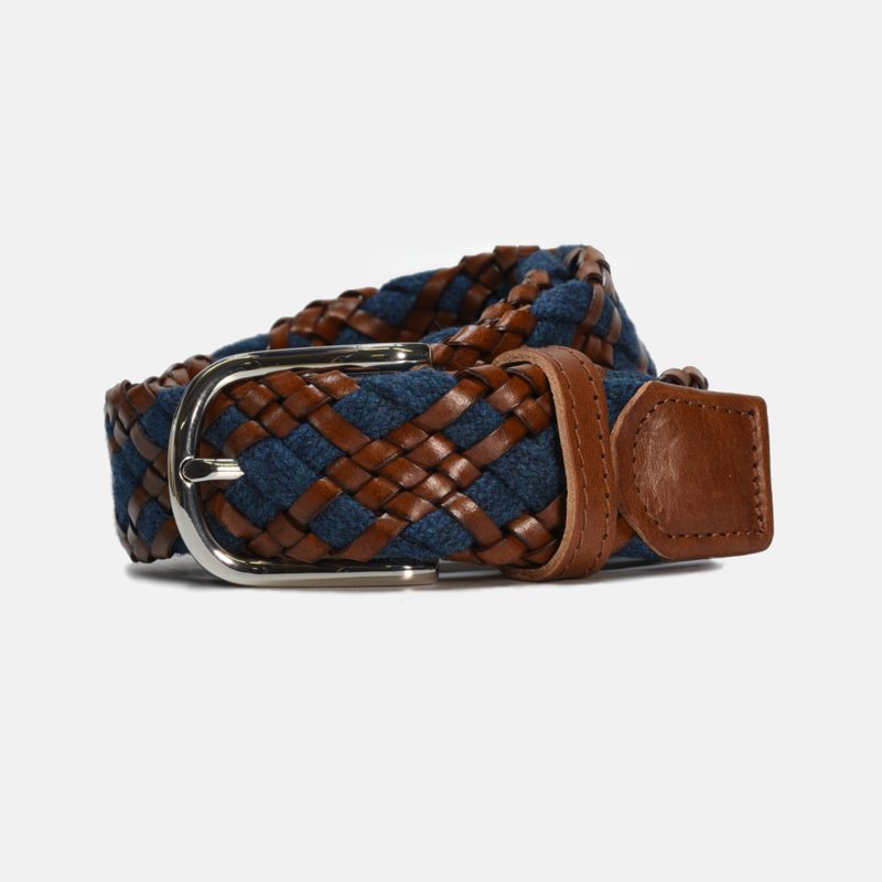 Curated Basics Brown & Blue Woven Belt