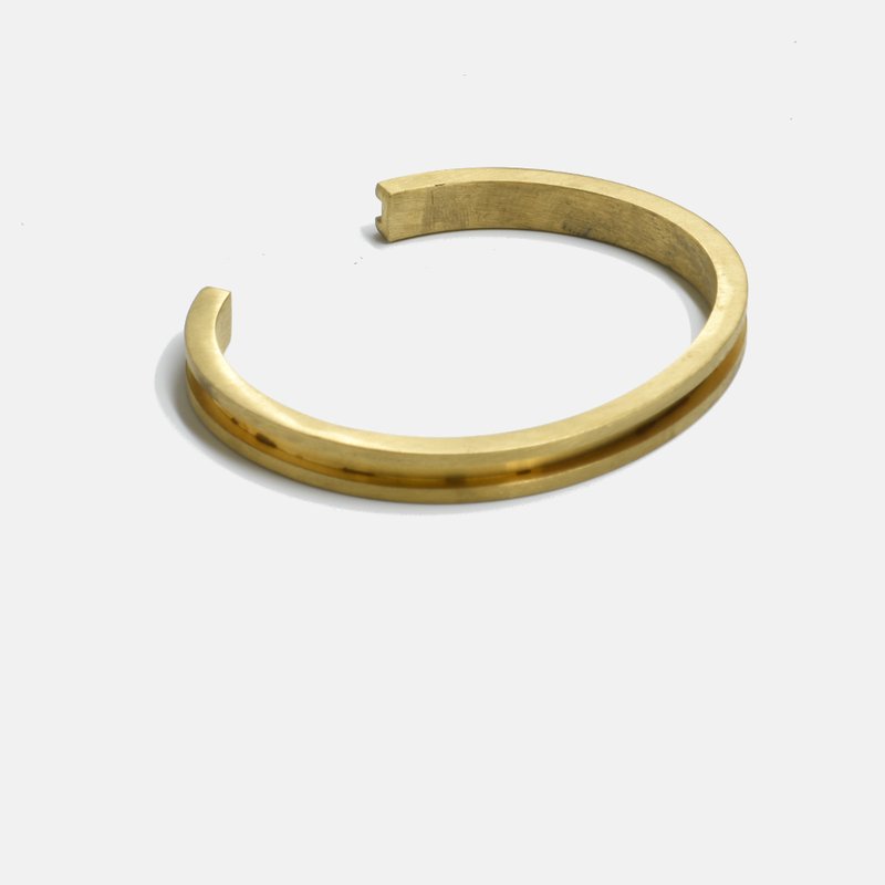 Curated Basics Concave Brass Cuff In Gold
