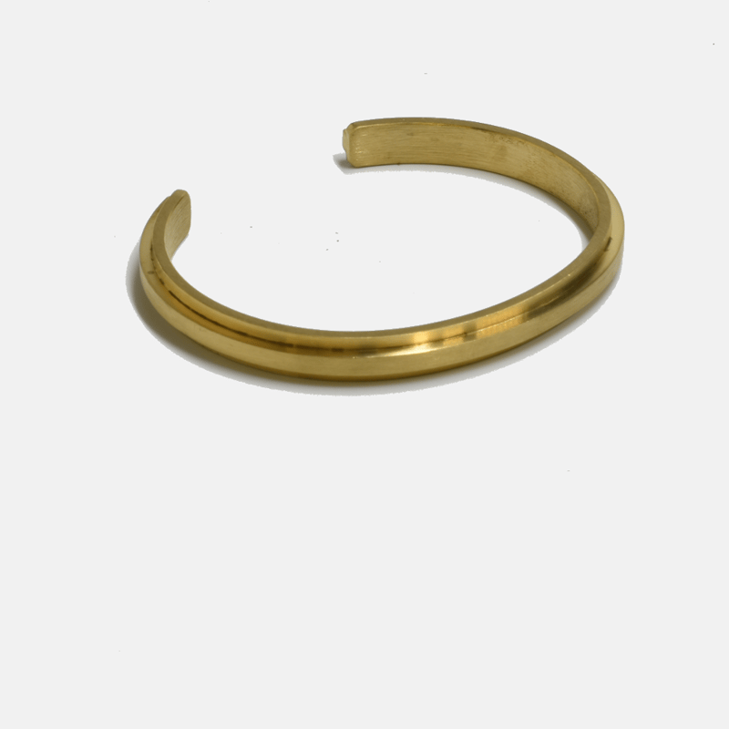 Curated Basics Convex Brass Cuff In Gold