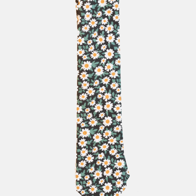 Curated Basics Daisy Floral Tie In Green