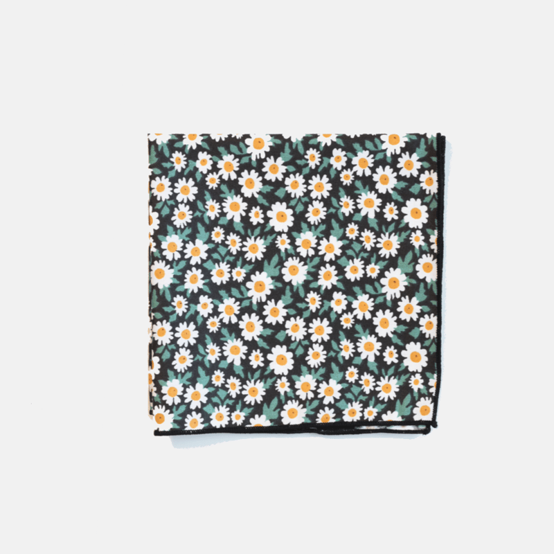 Shop Curated Basics Daisy Pocket Square In Green