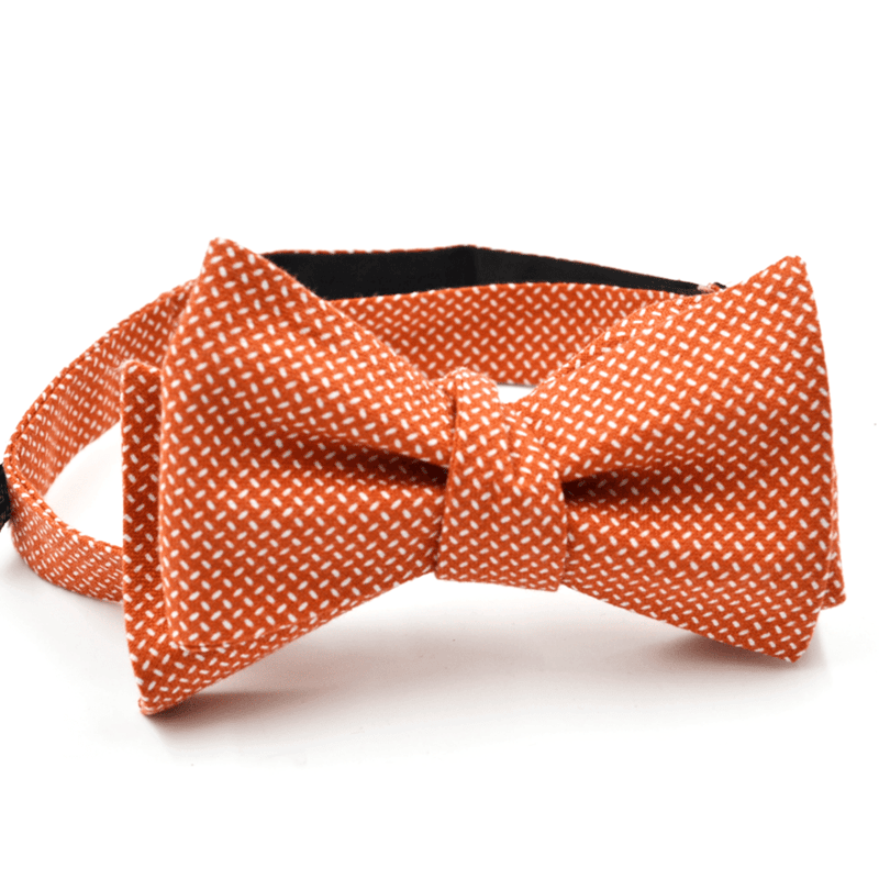 Curated Basics Diamond Plate Bow Tie In Orange
