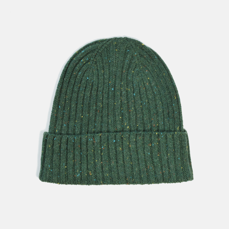 Curated Basics Donegal Wool Beanie In Green
