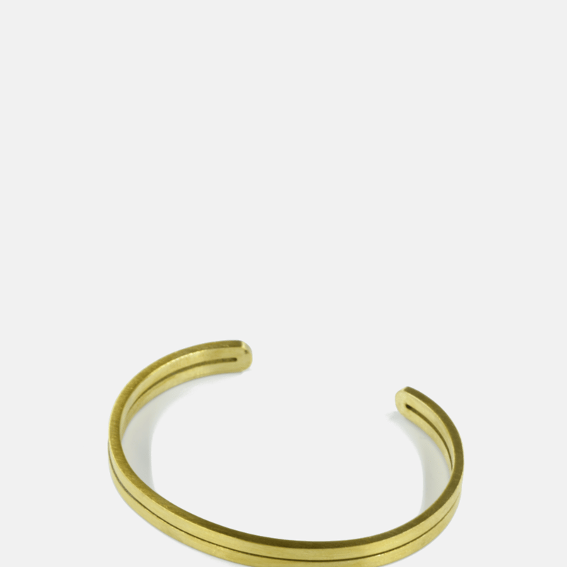 Curated Basics Dual Layers Brass Bracelet In Gold