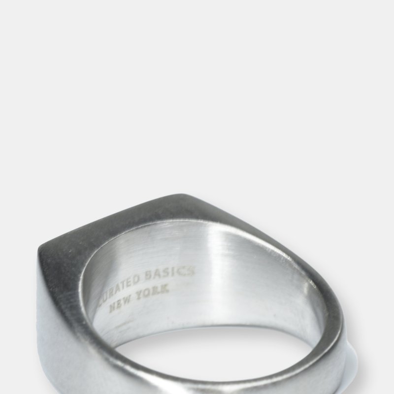 Curated Basics Flat Top Ring In Grey