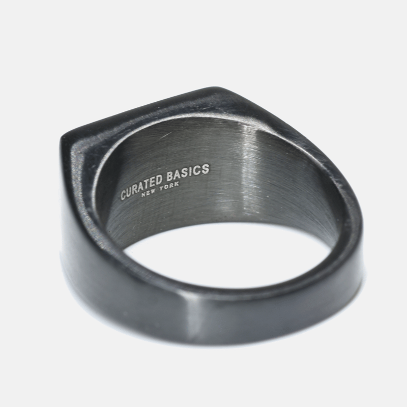 Curated Basics Flat Top Ring In Black
