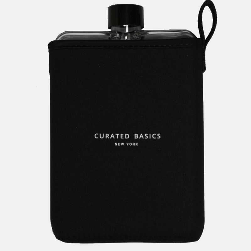 Curated Basics Flat Water Bottle In Black