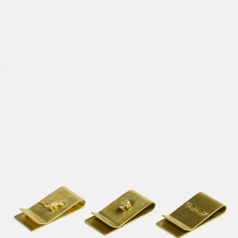 Curated Basics T-rex Brass Money Clip In Gold