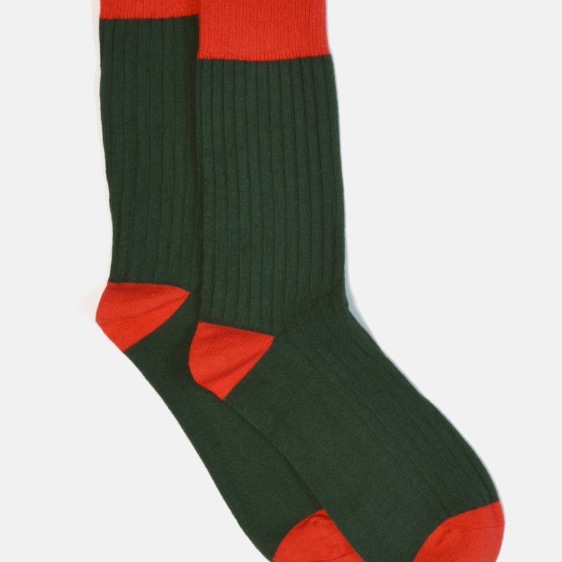 Curated Basics Green Ribbed Socks