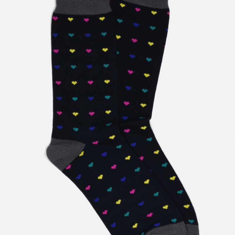Curated Basics Hearts Socks In Black