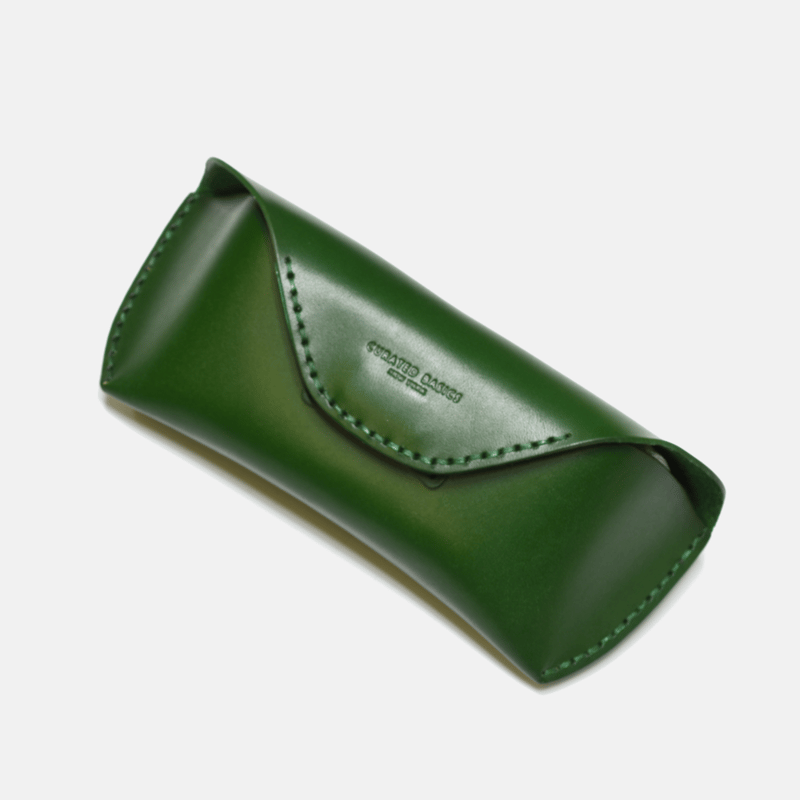 Shop Curated Basics Leather Eyeglasses Case In Green
