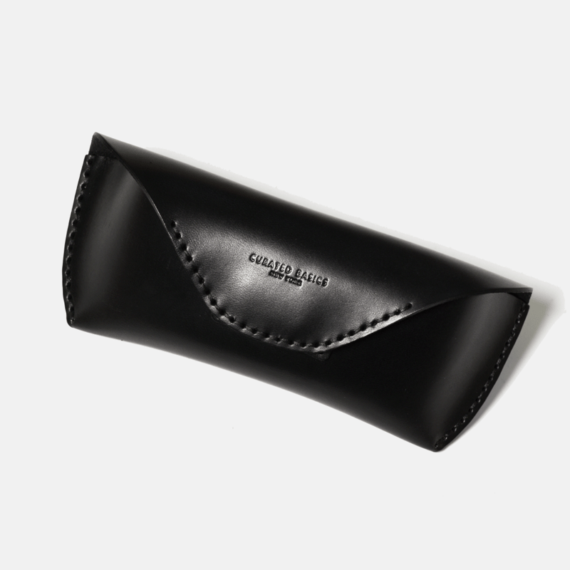 Shop Curated Basics Leather Eyeglasses Case In Black