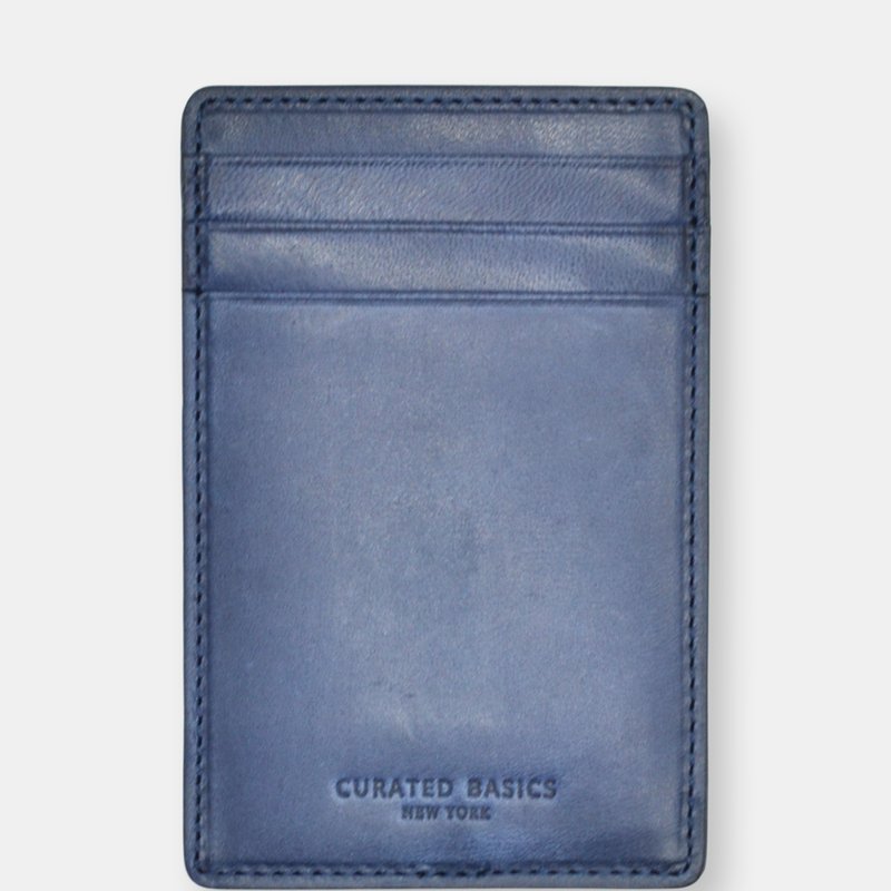 Curated Basics Magnetic Money Clip Wallet In Blue