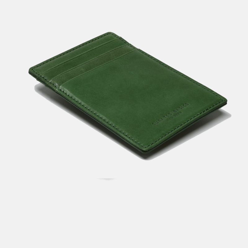 Curated Basics Magnetic Money Clip Wallet In Green