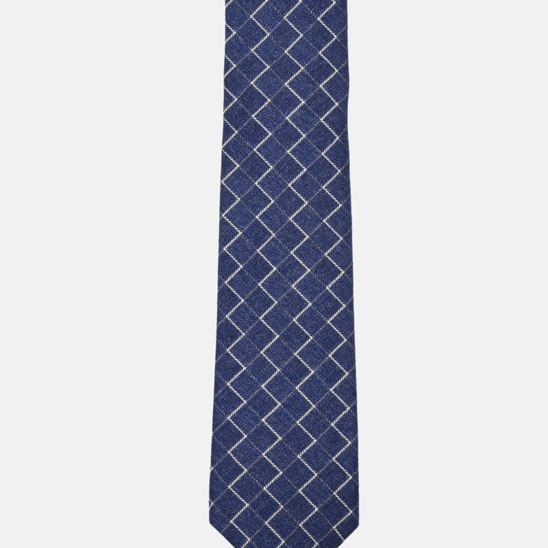 Curated Basics Navy/white Zig Zag Tie In Blue