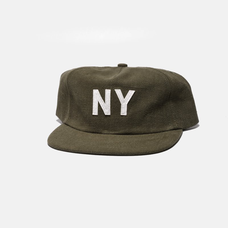 Curated Basics Olive Linen New York Hat In Green