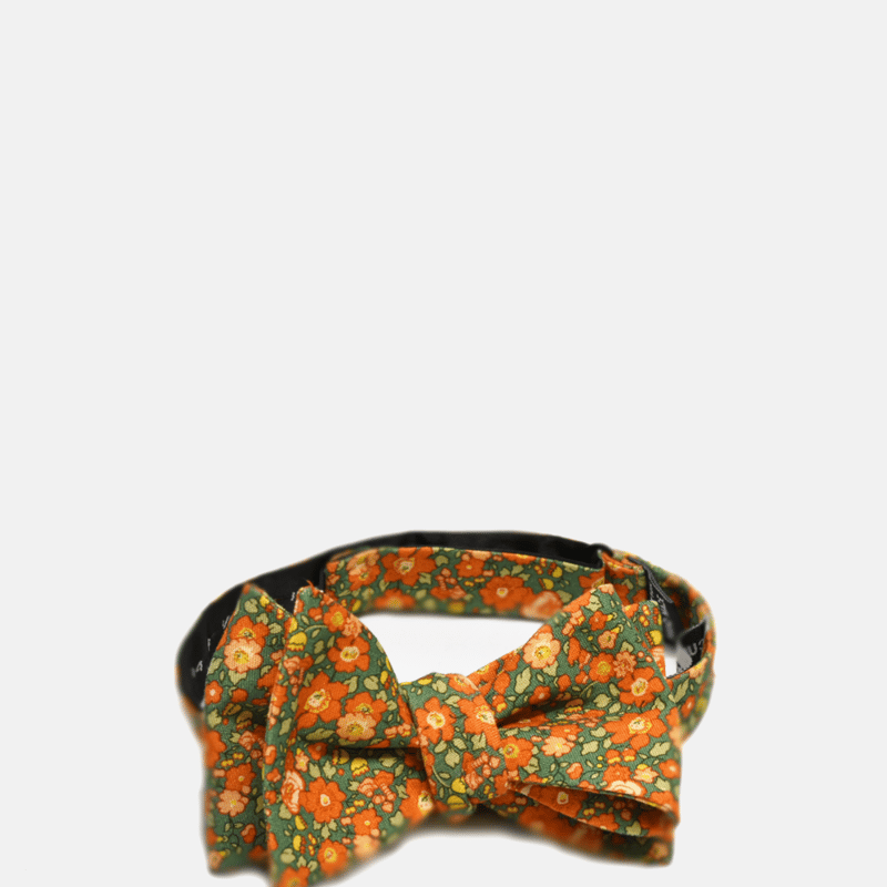 Curated Basics Orange Floral Bow Tie