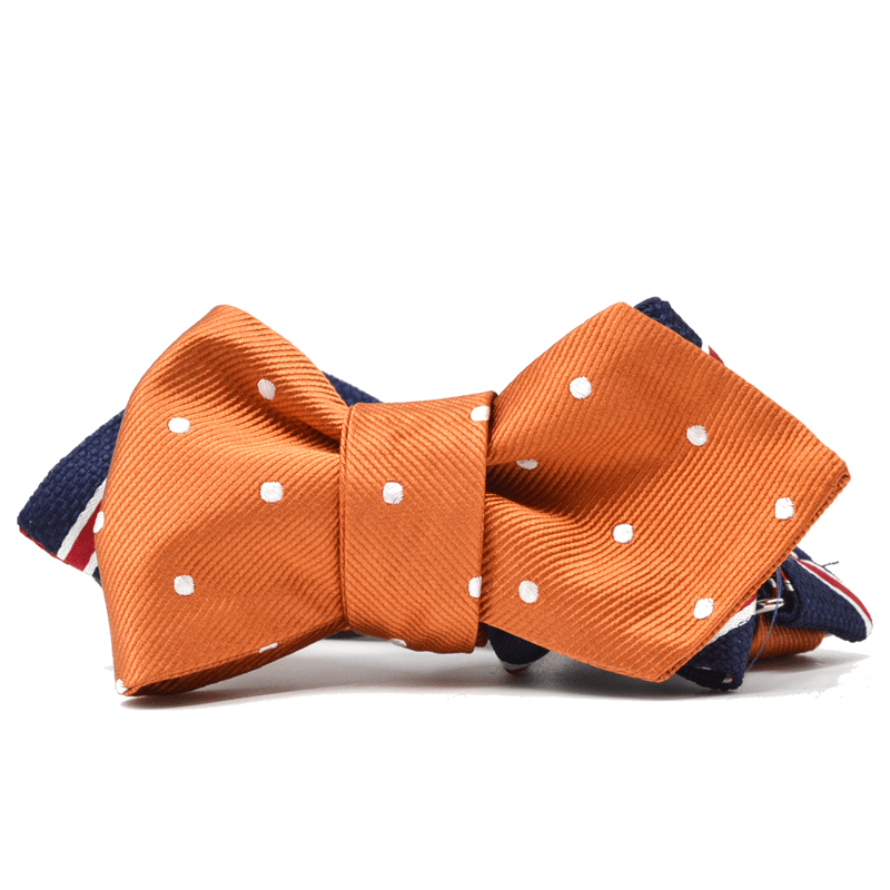 Curated Basics Orange Polka Dots // Striped Reversible Bow Tie