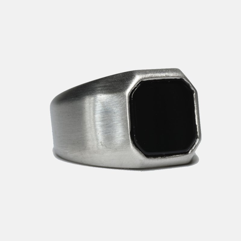 Curated Basics Oynx Inlay Octagon Ring In Black