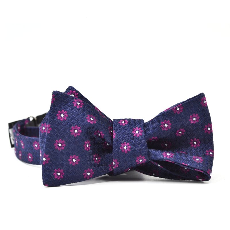Curated Basics Purple Floral Dots Bow Tie