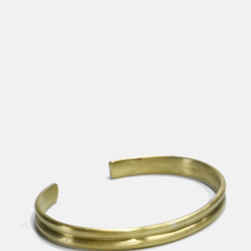 Curated Basics Ridge Brass Cuff In Gold