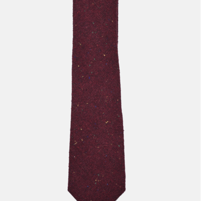 Curated Basics Speckled Burgundy Wool Tie In Brown