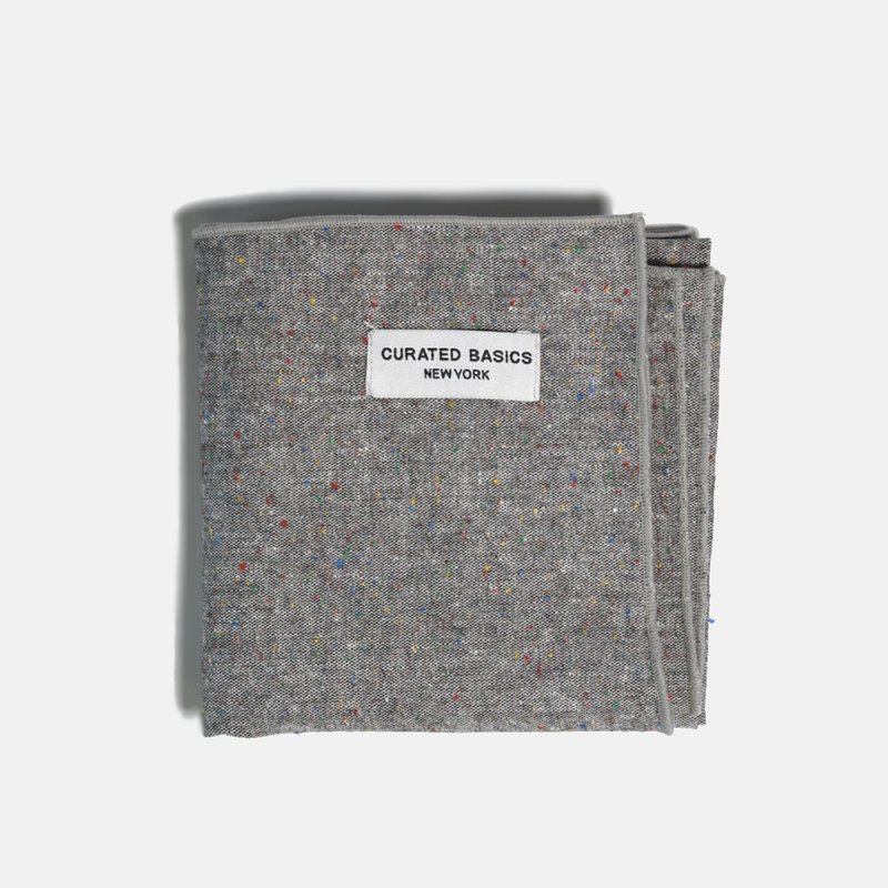 Curated Basics Speckled Linen Bandana In Grey