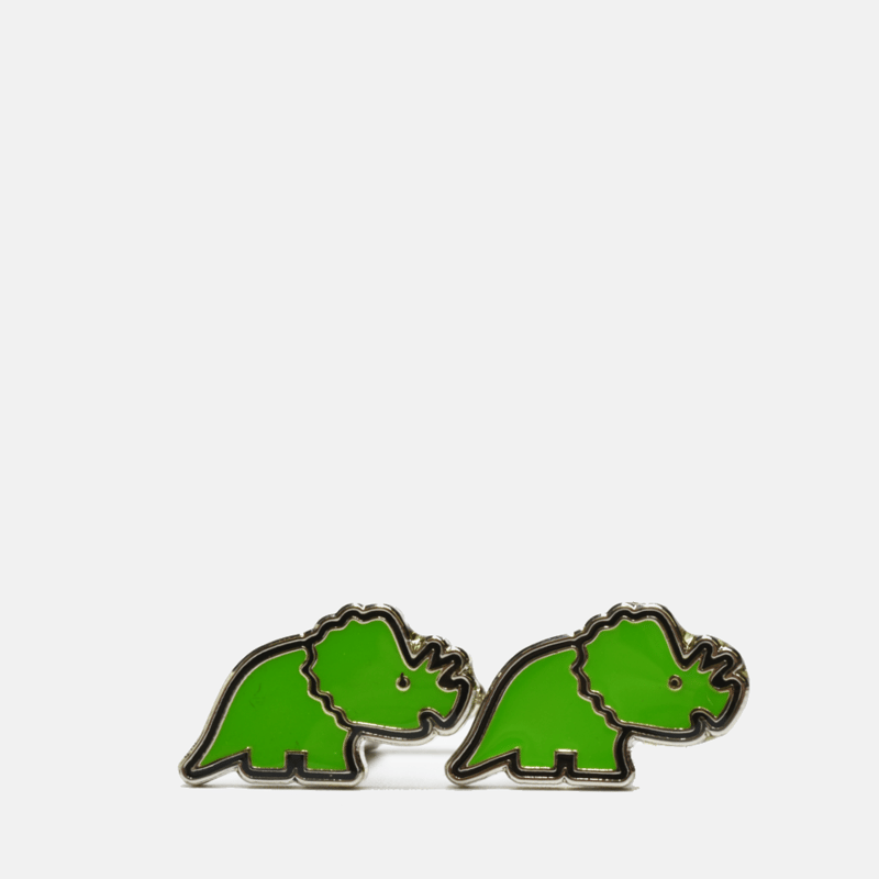Curated Basics Triceratops Cufflinks In Green